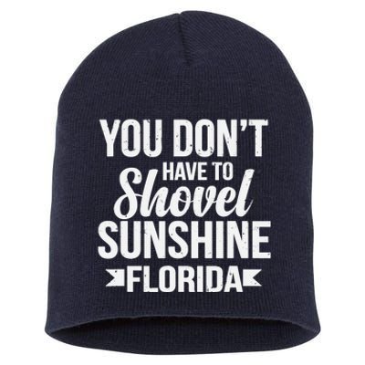 Funny Florida Vacation Gift Funny Snow Bird Beach Short Acrylic Beanie