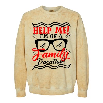 Funny Family Vacation Help Me Holiday Cruise Florida Gift Cool Gift Colorblast Crewneck Sweatshirt