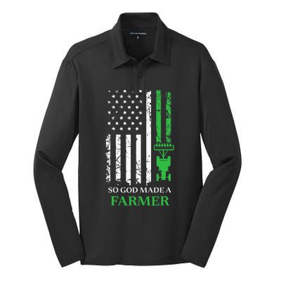 Farming Farmer Vintage So God Made A Farmer Silk Touch Performance Long Sleeve Polo