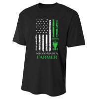 Farming Farmer Vintage So God Made A Farmer Performance Sprint T-Shirt