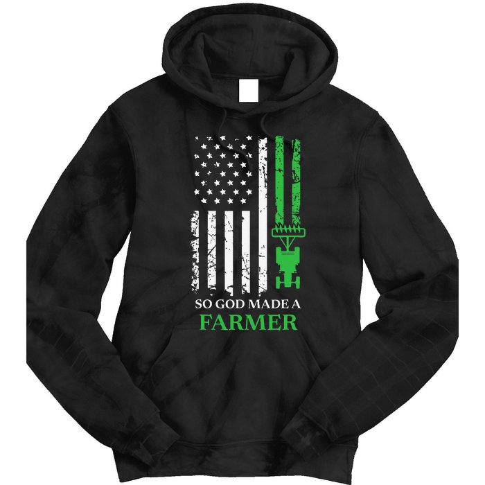 Farming Farmer Vintage So God Made A Farmer Tie Dye Hoodie