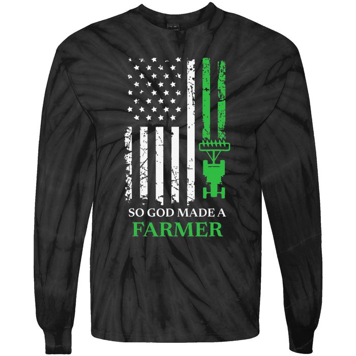 Farming Farmer Vintage So God Made A Farmer Tie-Dye Long Sleeve Shirt