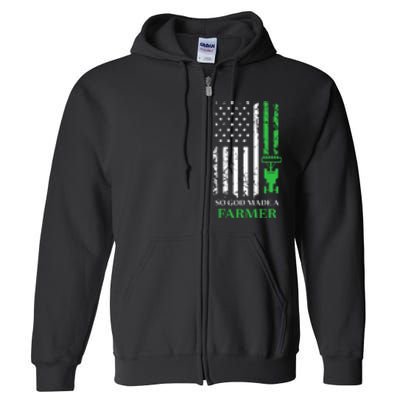 Farming Farmer Vintage So God Made A Farmer Full Zip Hoodie