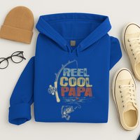 Funny Fisherman Vintage Reel Cool Papa Hoodie