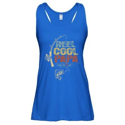 Funny Fisherman Vintage Reel Cool Papa Ladies Essential Flowy Tank