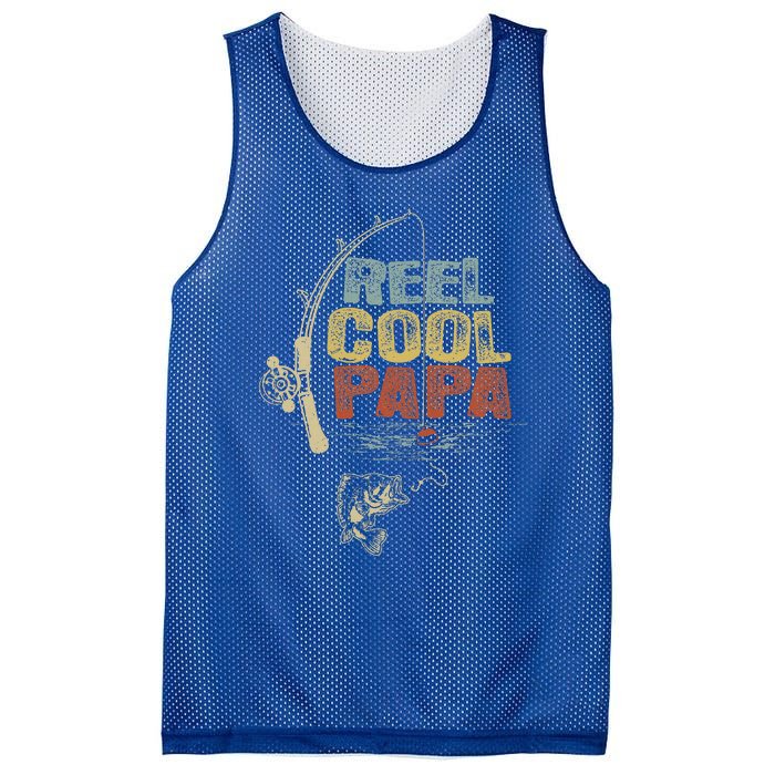 Funny Fisherman Vintage Reel Cool Papa Mesh Reversible Basketball Jersey Tank