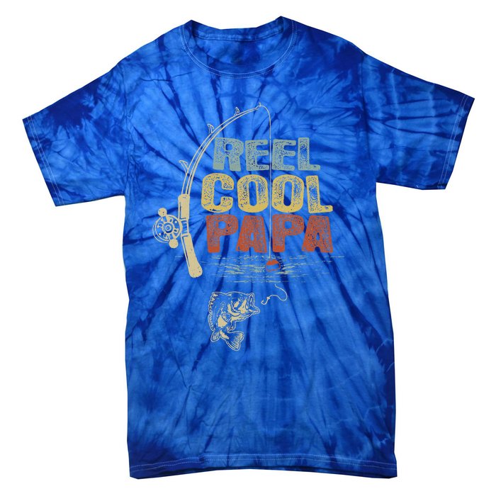 Funny Fisherman Vintage Reel Cool Papa Tie-Dye T-Shirt