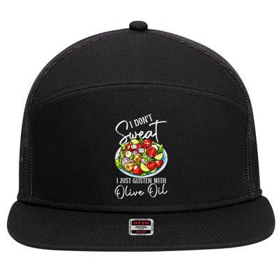 Funny Fresh Vegetable Salad Mediterranean Food Lover 7 Panel Mesh Trucker Snapback Hat