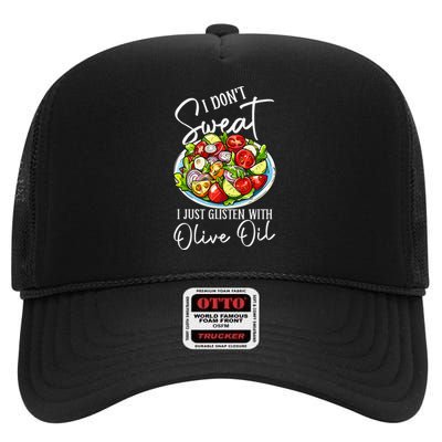 Funny Fresh Vegetable Salad Mediterranean Food Lover High Crown Mesh Back Trucker Hat