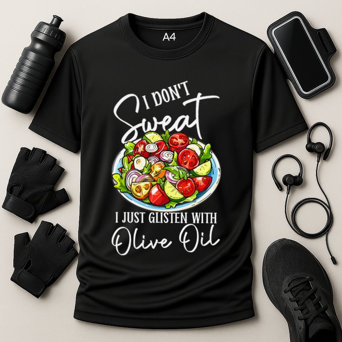 Funny Fresh Vegetable Salad Mediterranean Food Lover Cooling Performance Crew T-Shirt