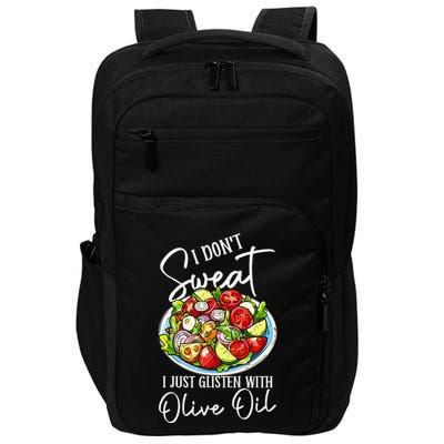 Funny Fresh Vegetable Salad Mediterranean Food Lover Impact Tech Backpack