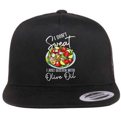 Funny Fresh Vegetable Salad Mediterranean Food Lover Flat Bill Trucker Hat