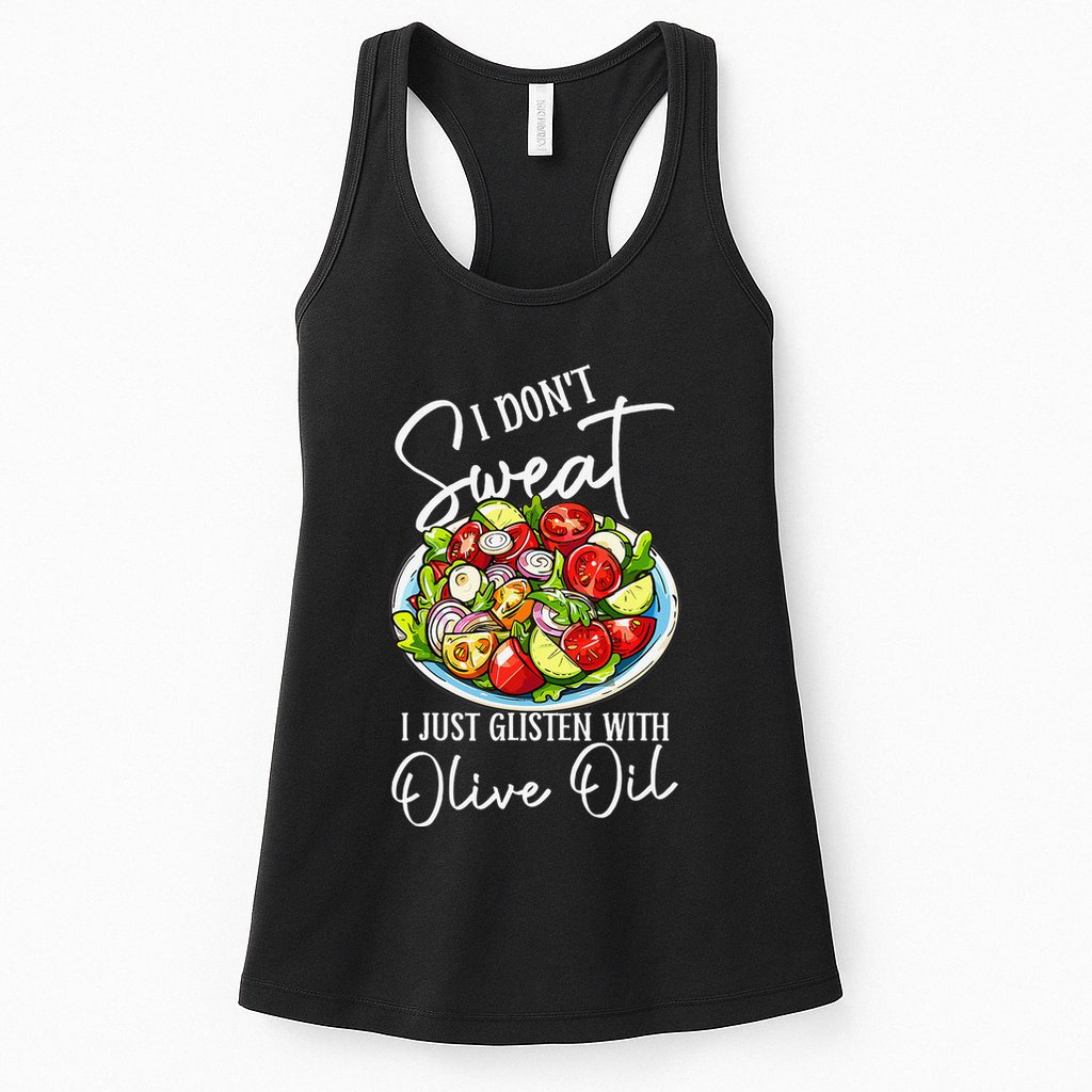 Funny Fresh Vegetable Salad Mediterranean Food Lover Womens Tank Top