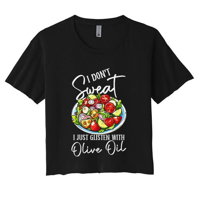 Funny Fresh Vegetable Salad Mediterranean Food Lover Women's Crop Top Tee