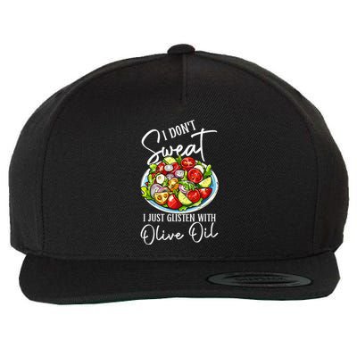 Funny Fresh Vegetable Salad Mediterranean Food Lover Wool Snapback Cap