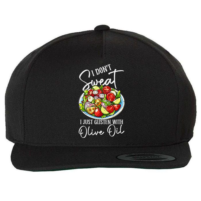 Funny Fresh Vegetable Salad Mediterranean Food Lover Wool Snapback Cap