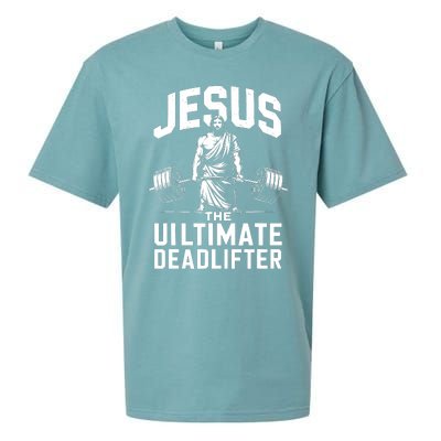 Fitness Funny Vintage Jesus The Ultimate Deadlifter Sueded Cloud Jersey T-Shirt