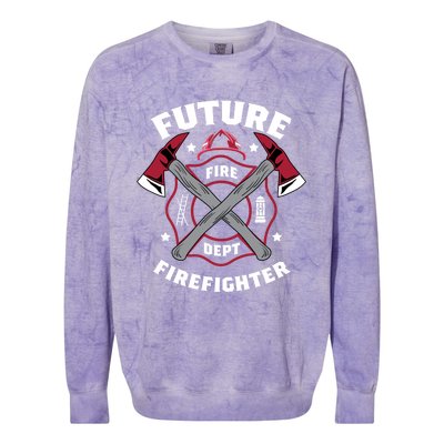 Future Firefighter Volunteer Firefighter Cute Gift Colorblast Crewneck Sweatshirt