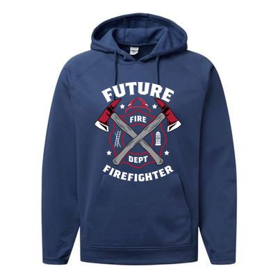 Future Firefighter Volunteer Firefighter Cute Gift Performance Fleece Hoodie