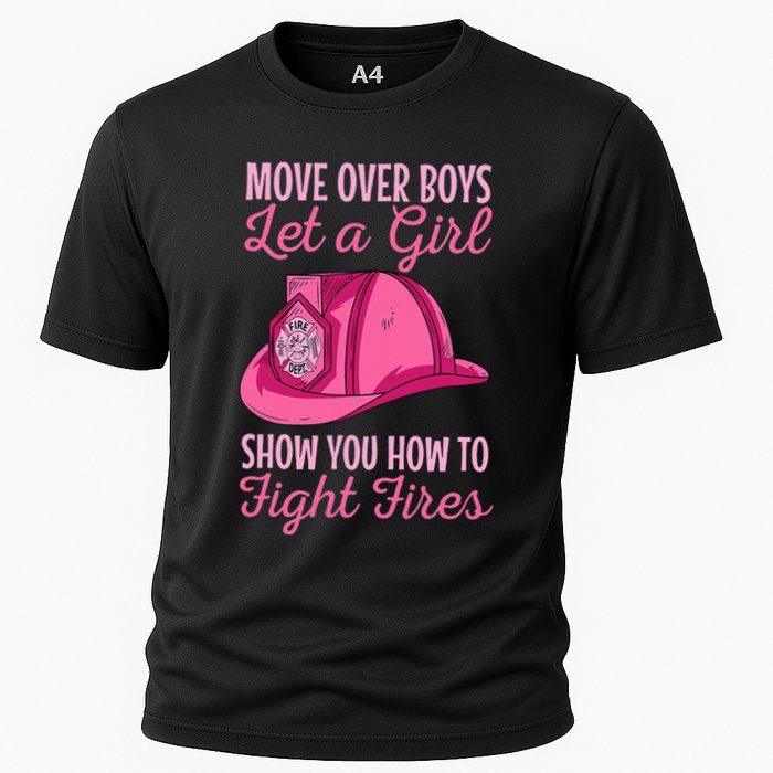 Firewoman Firefighter  Volunteer Firefighting Rescuer Cooling Performance Crew T-Shirt