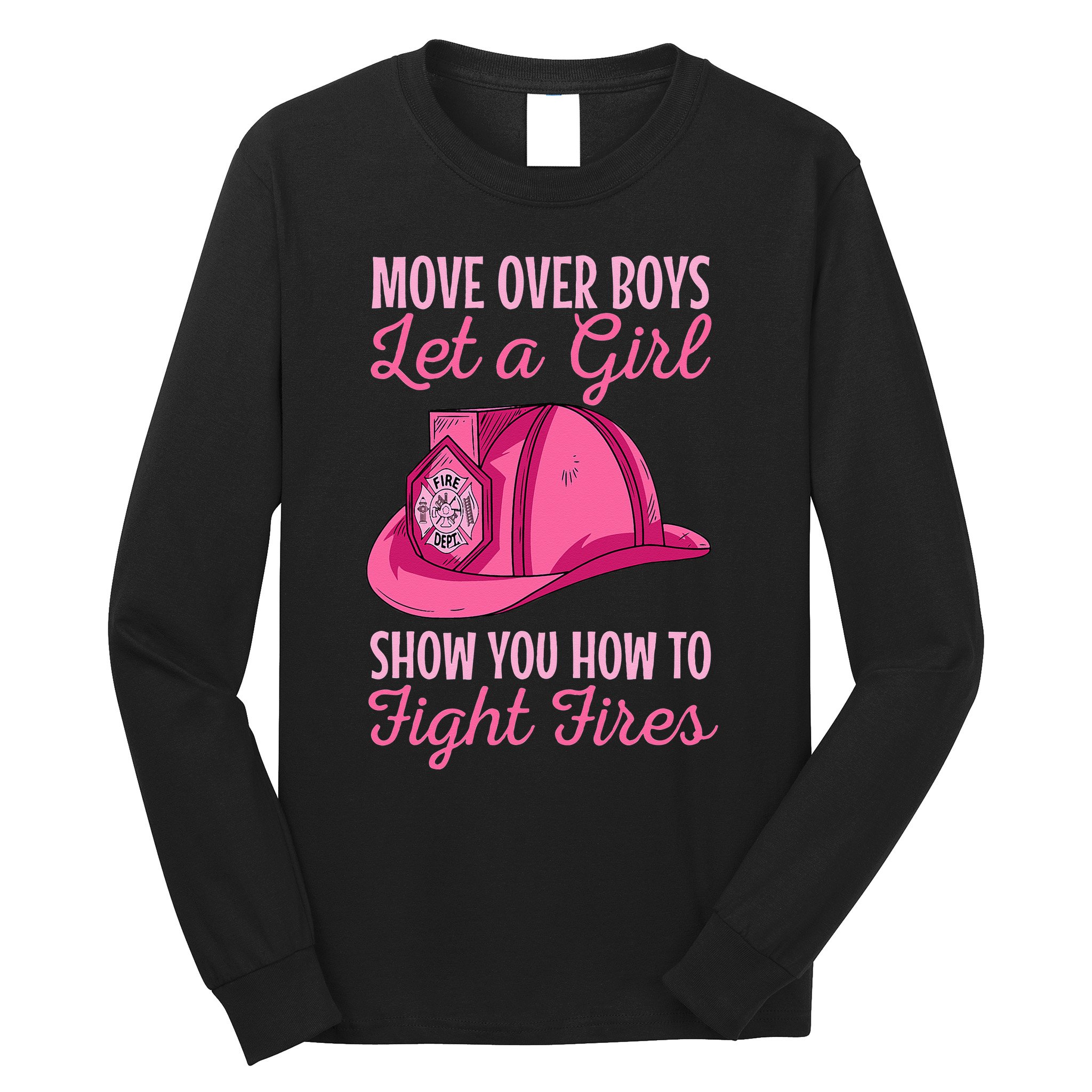 Firewoman Firefighter  Volunteer Firefighting Rescuer Long Sleeve Shirt
