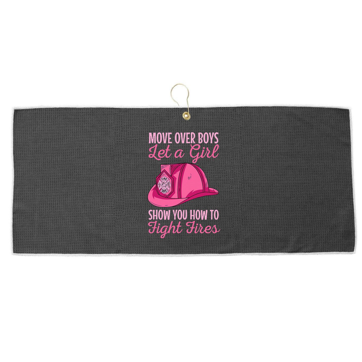 Firewoman Firefighter  Volunteer Firefighting Rescuer Large Microfiber Waffle Golf Towel