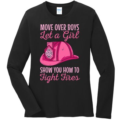 Firewoman Firefighter  Volunteer Firefighting Rescuer Ladies Long Sleeve Shirt