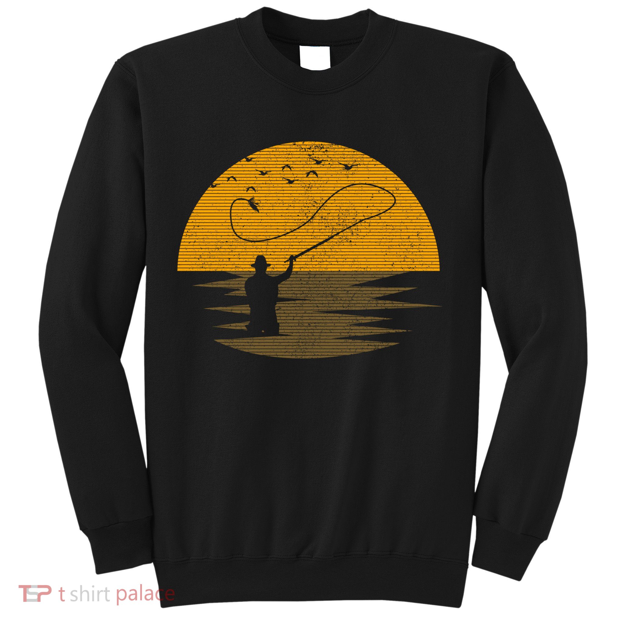 Fly Fishing Vintage Retro Trout Salmon Fisherman Gift Sweatshirt