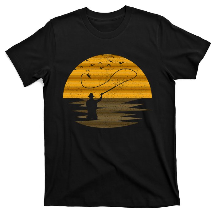 Fly Fishing Vintage Retro Trout Salmon Fisherman Gift T-Shirt