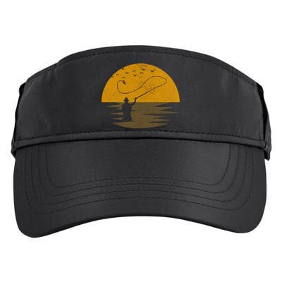 Fly Fishing Vintage Retro Trout Salmon Fisherman Gift Adult Drive Performance Visor