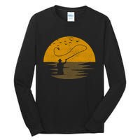 Fly Fishing Vintage Retro Trout Salmon Fisherman Gift Tall Long Sleeve T-Shirt