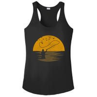 Fly Fishing Vintage Retro Trout Salmon Fisherman Gift Ladies PosiCharge Competitor Racerback Tank