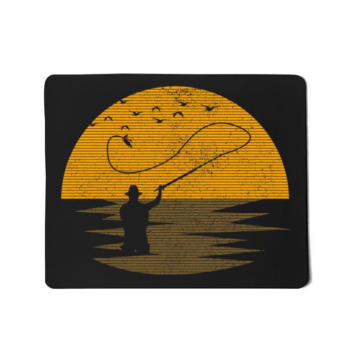 Fly Fishing Vintage Retro Trout Salmon Fisherman Gift Mousepad