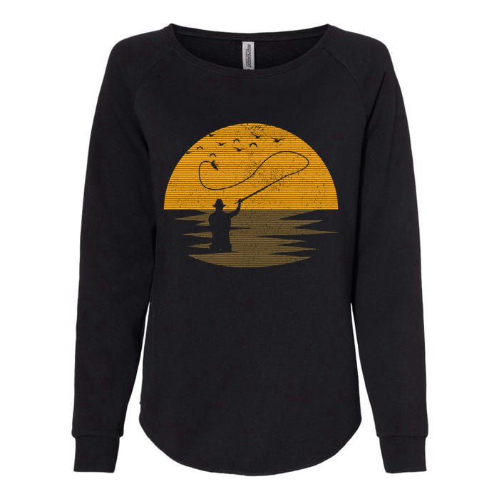 Fly Fishing Vintage Retro Trout Salmon Fisherman Gift Womens California Wash Sweatshirt