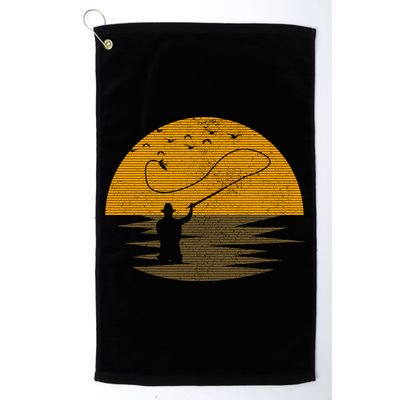 Fly Fishing Vintage Retro Trout Salmon Fisherman Gift Golf Towel