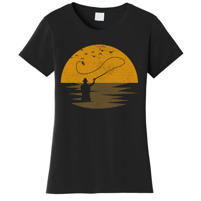 Fly Fishing Vintage Retro Trout Salmon Fisherman Gift Women's T-Shirt