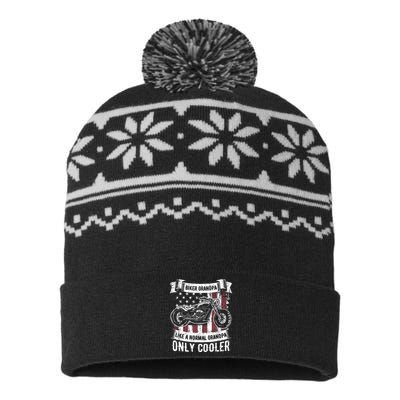 Funny Fisherman Vintage Reel Cool Papa USA-Made Snowflake Beanie