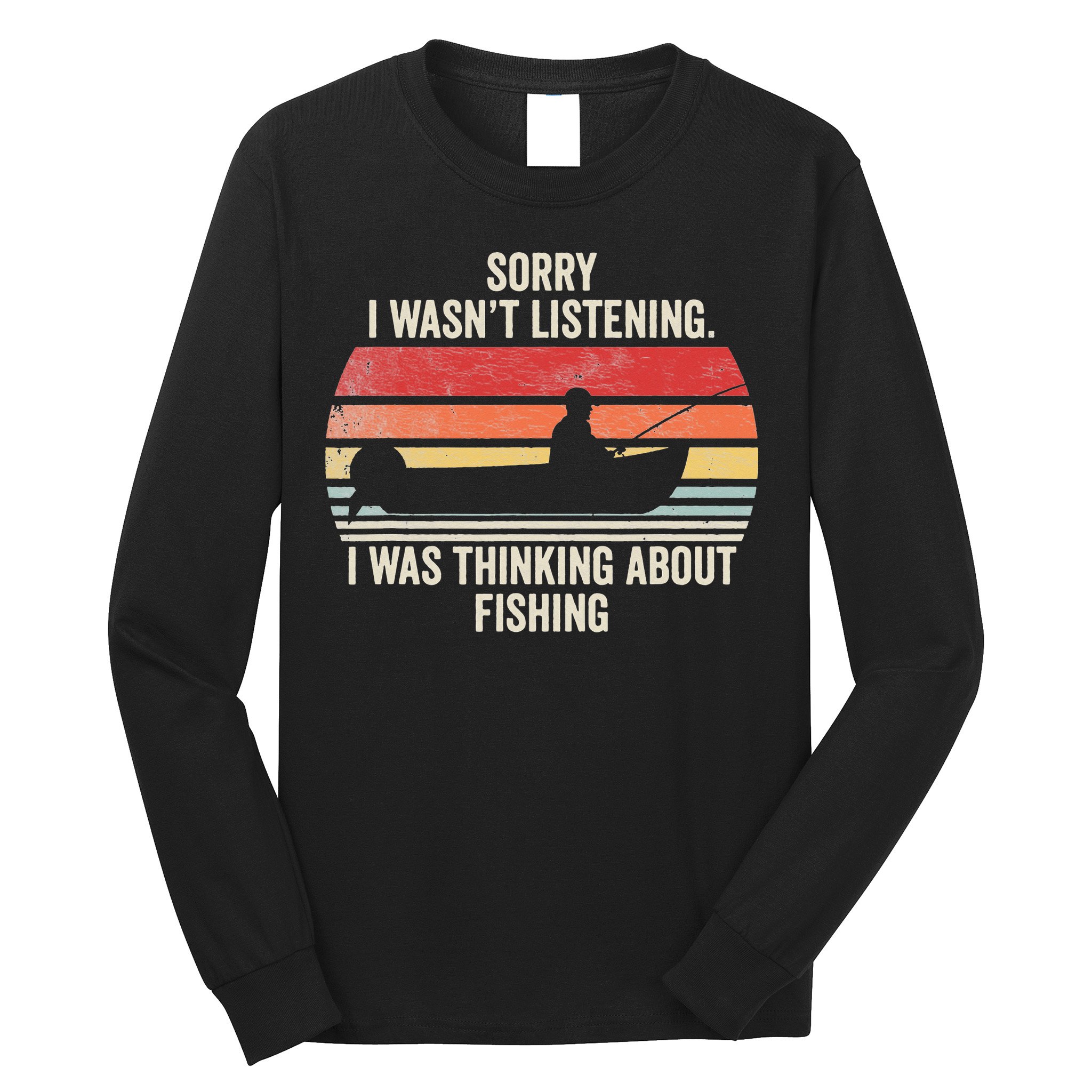 Funny Fishing Vintage Retro Fishing Hobby Long Sleeve Shirt
