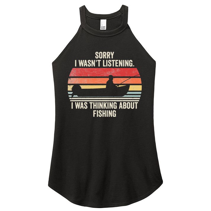 Funny Fishing Vintage Retro Fishing Hobby Women's Perfect Tri Rocker Tank