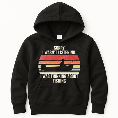 Funny Fishing Vintage Retro Fishing Hobby Kids Hoodie
