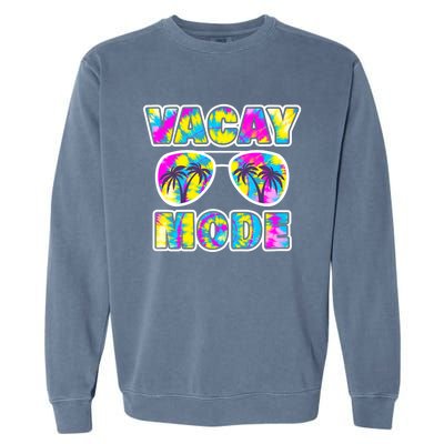 Funny Family Vacation Beach Tie Dye Sunglasses Vacay Mode Cute Gift Garment-Dyed Sweatshirt