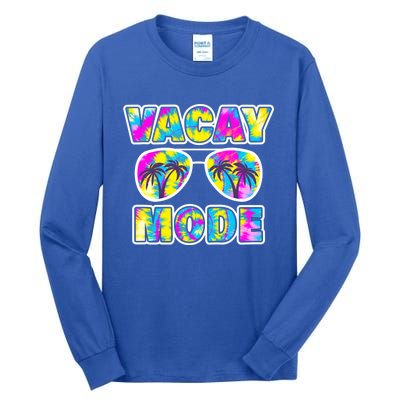 Funny Family Vacation Beach Tie Dye Sunglasses Vacay Mode Cute Gift Tall Long Sleeve T-Shirt