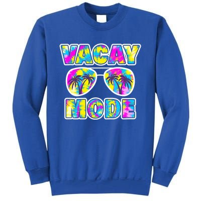 Funny Family Vacation Beach Tie Dye Sunglasses Vacay Mode Cute Gift Tall Sweatshirt