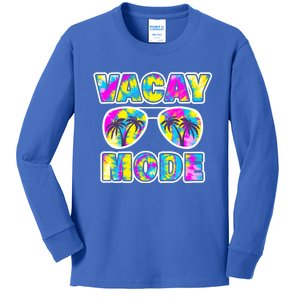 Funny Family Vacation Beach Tie Dye Sunglasses Vacay Mode Cute Gift Kids Long Sleeve Shirt