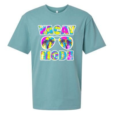 Funny Family Vacation Beach Tie Dye Sunglasses Vacay Mode Cute Gift Sueded Cloud Jersey T-Shirt