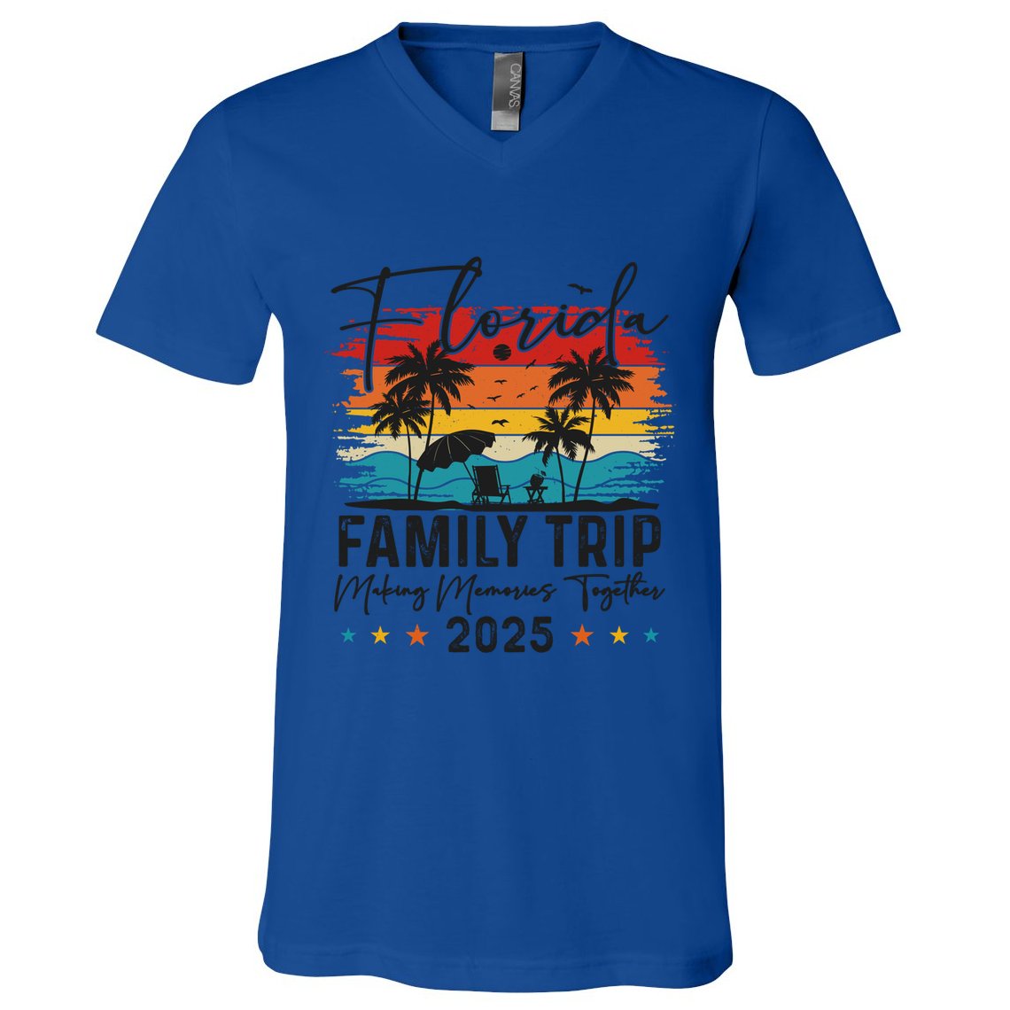 Florida Family Vacation 2025 Trip Summer Vacation Matching Funny Gift V-Neck T-Shirt