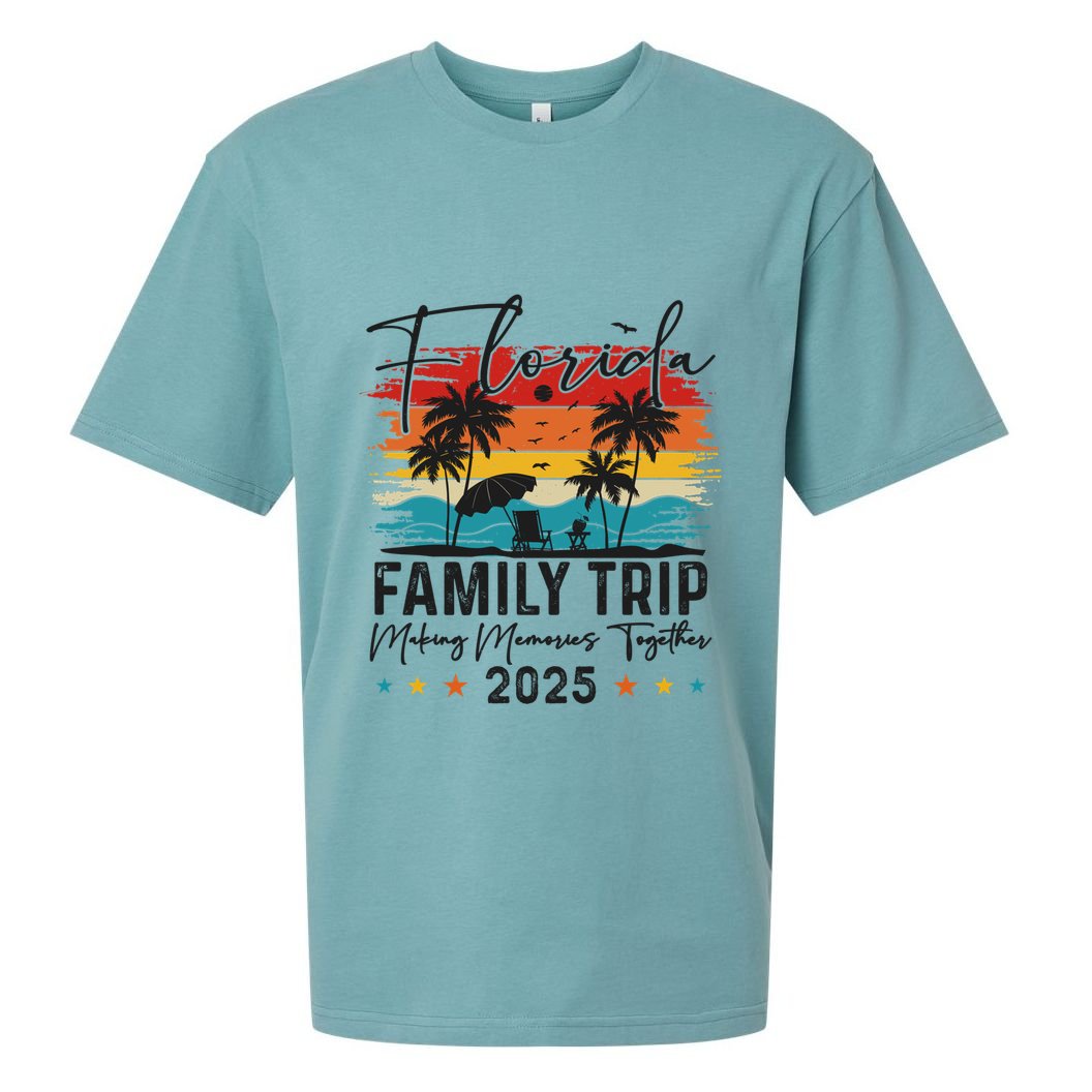 Florida Family Vacation 2025 Trip Summer Vacation Matching Funny Gift Sueded Cloud Jersey T-Shirt