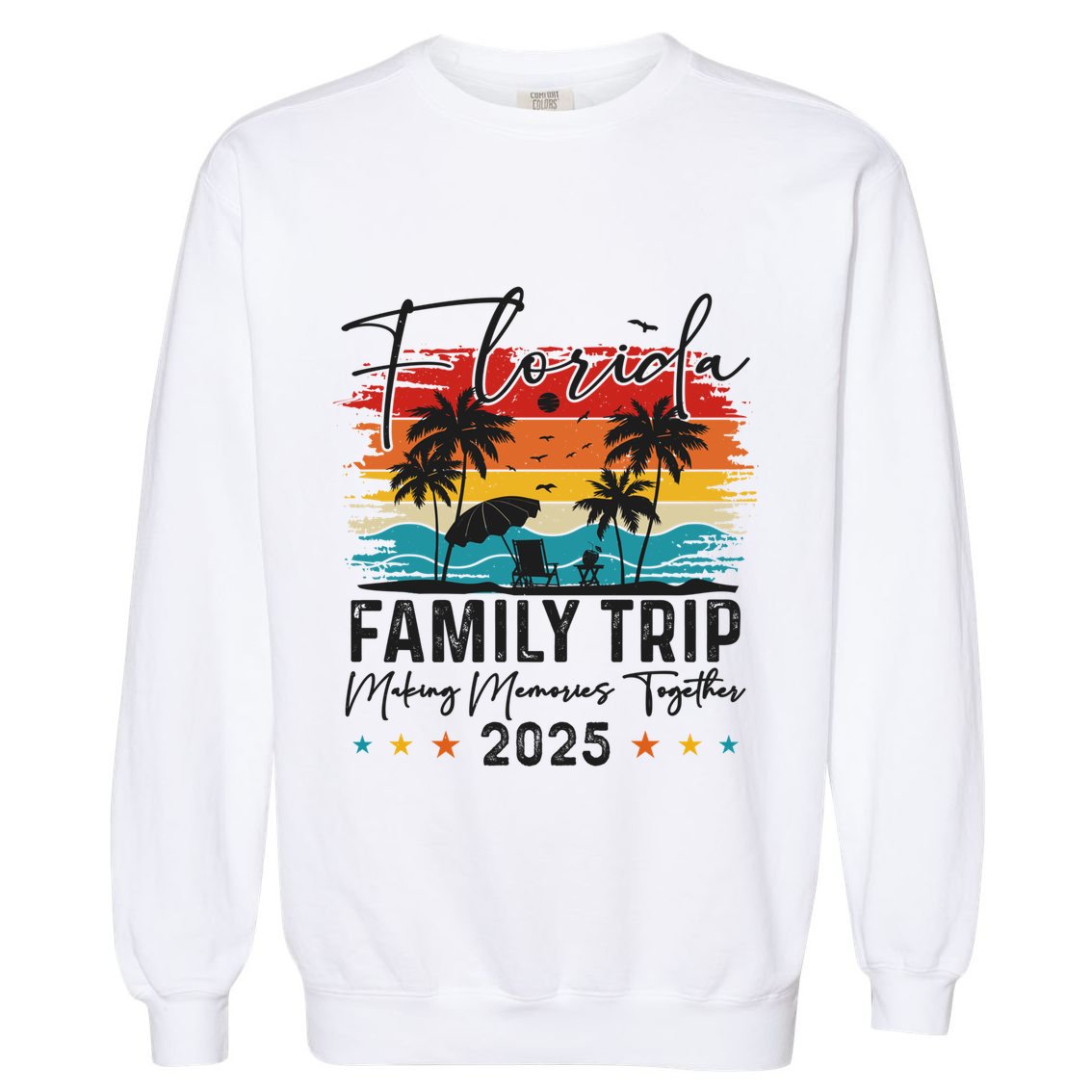 Florida Family Vacation 2025 Trip Summer Vacation Matching Funny Gift Garment-Dyed Sweatshirt