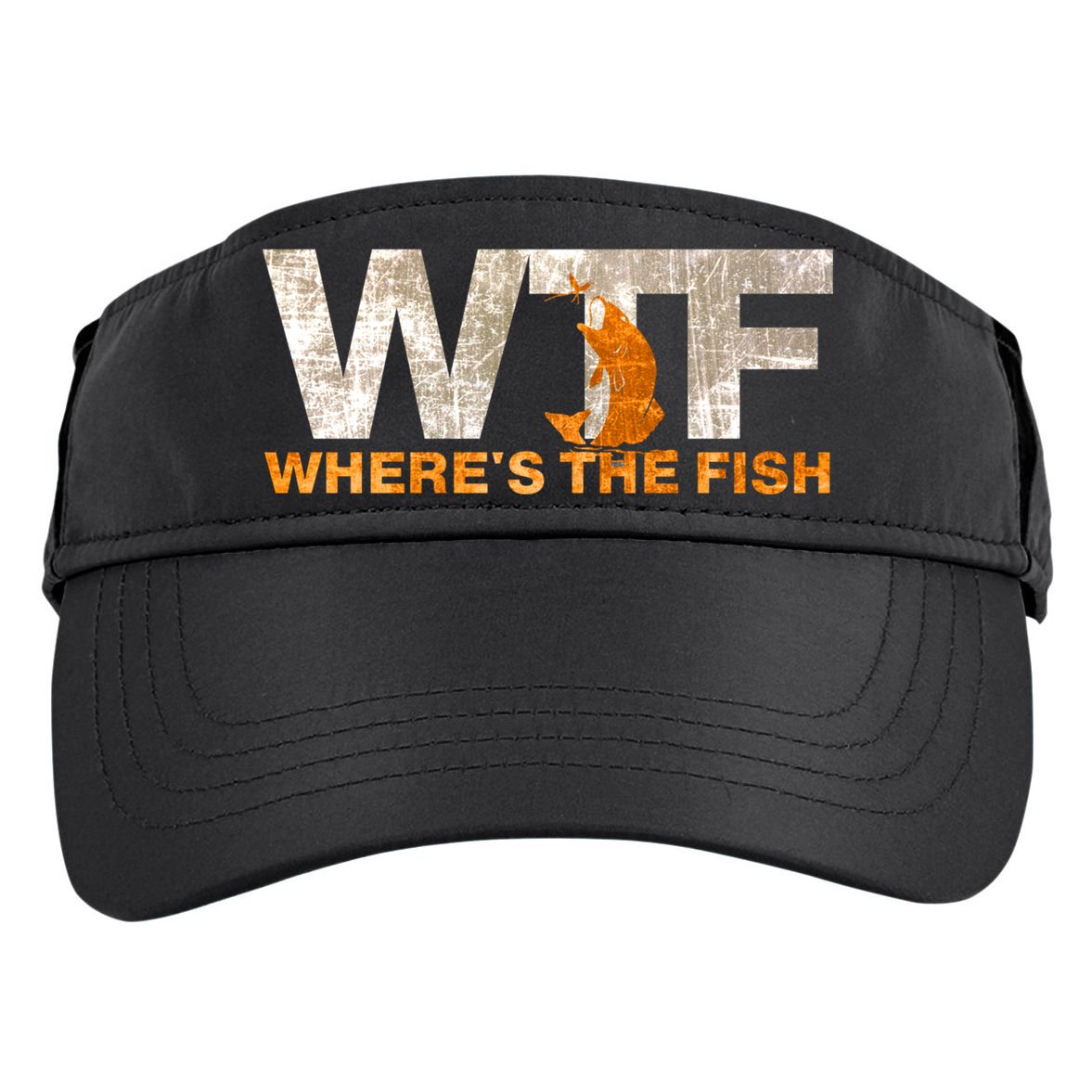 Funny Fishing Wtf Wheres The Fish Fisher Joke Gift Adult Drive Performance Visor
