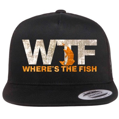 Funny Fishing Wtf Wheres The Fish Fisher Joke Gift Flatbill Hat